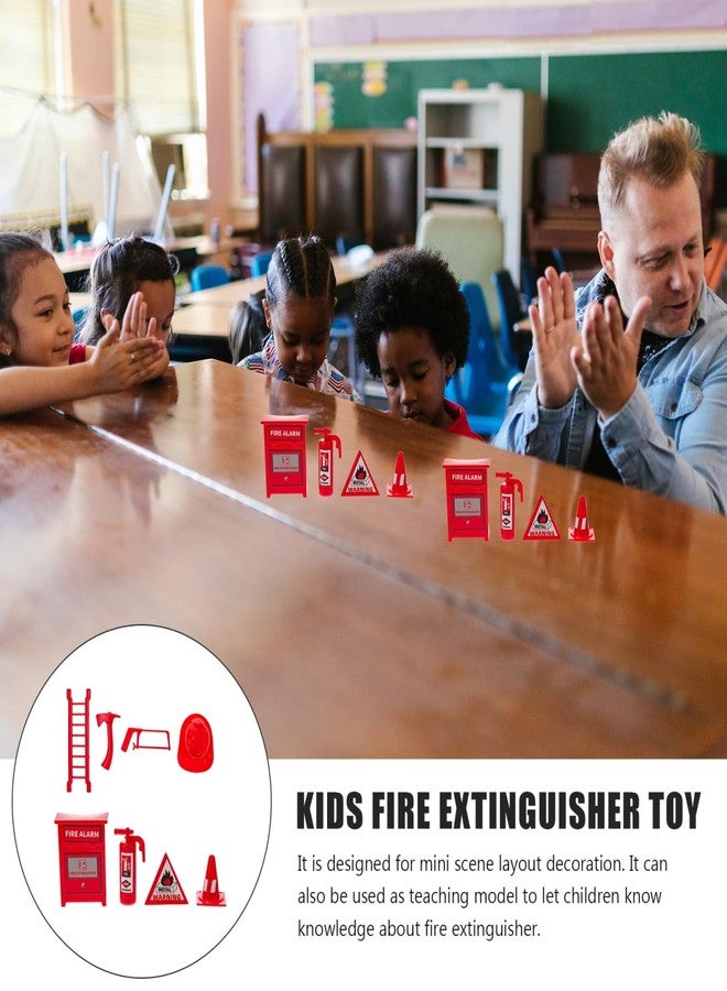Toddmomy Mini Firefighter Pretend Play Set with 4 Toy Fire Extinguishers and Ladder - Image 5